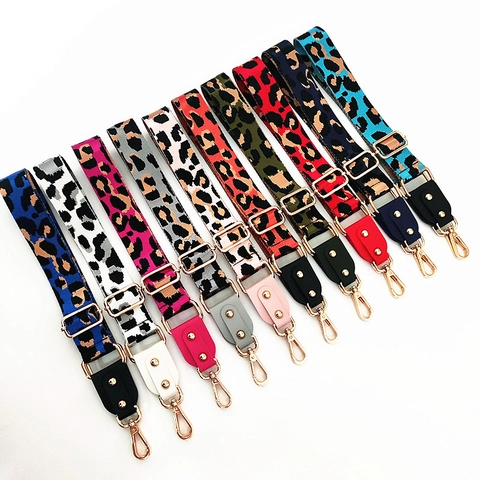 Tracolla Regolabile Larga In Nylon Lavorato A Maglia Con Stampa Leopardata Per Borse Da Donna Di Ricambio