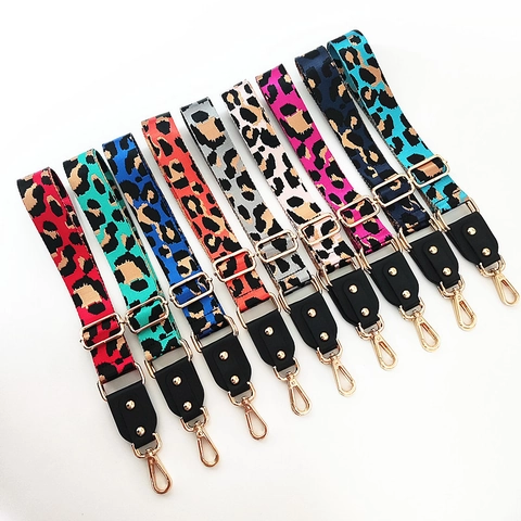 Tracolla Regolabile Larga In Nylon Lavorato A Maglia Con Stampa Leopardata Per Borse Da Donna Di Ricambio