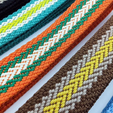 Tracolla Larga di Ricambio per Borse Regolabile Etnico Jacquard Geometrico in Cotone Lino Tracolla per Borsa a Tracolla Donna