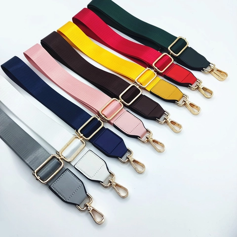 Universal Verstellbar Breiter Schultergurt Ersatz Für Umhängetaschen Nylon Webband Mit Gold Metall Schnallen Hohe Dichte Einfarbig Taschen Zubehör