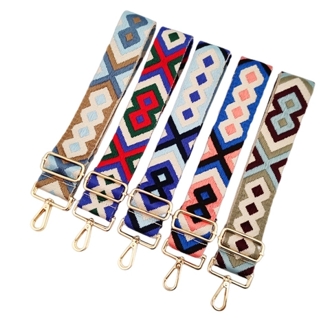 Tracolla di Ricambio Jacquard in Stile Etnico Regolabile per Borsa a Tracolla e Borsetta Accessori in Poliestere