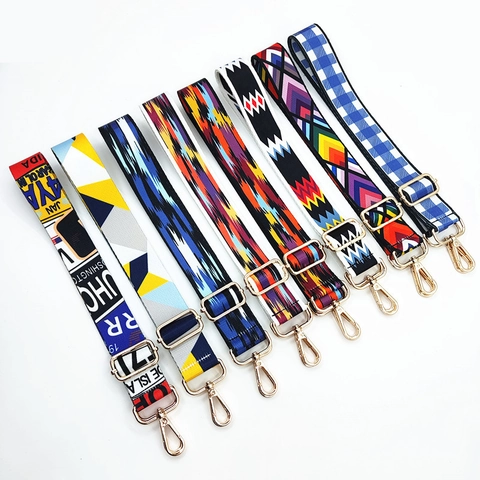 Tracolla per Borsa Larga Multicolore Geometrica Etnica Tracolla Regolabile per Borse a Mano Borsa a Tracolla Ricambio Cintura in Poliestere Intrecciato Con Fibbie in Metallo
