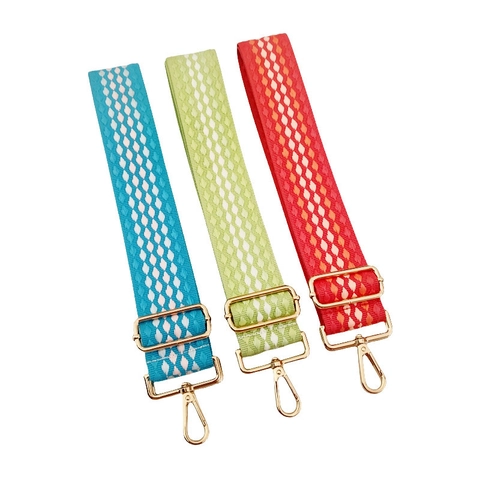 Correa de Hombro Ancha Ajustable de Repuesto Estilo Bohemio Geométrico Jacquard Tejida de Poliéster Con Hebilla de Metal Para Bolsos
