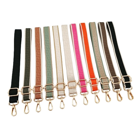 Tracolla Regolabile di Ricambio per Borsa Donna Tracolla Ampia in Poliestere Jacquard Geometrico Con Fibbia in Metallo