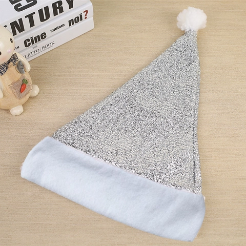 Gorro de Navidad con Lentejuelas Brillantes para Adultos Niños Fiesta Festiva Disfraz Tocado Oro Plata Rojo Decoraciones Navideñas
