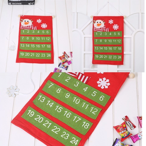 Filz Weihnachten Adventskalender Schneemann Hängen Countdown Bis Weihnachten Mit Taschen Festliche Haus Wand Deko Kinder Geschenk