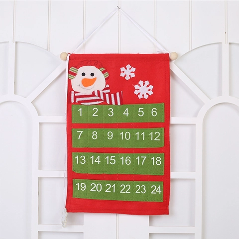 Filz Weihnachten Adventskalender Schneemann Hängen Countdown Bis Weihnachten Mit Taschen Festliche Haus Wand Deko Kinder Geschenk