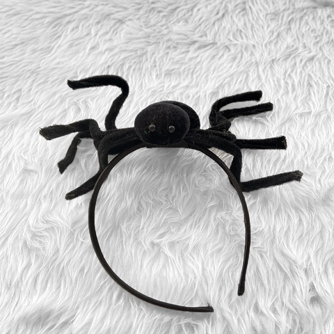 Diadema de Araña de Halloween Creativa Purpurina Peluche Araña Diadema para Mascarada Fiesta Disfraz Cosplay Negro Talla Única