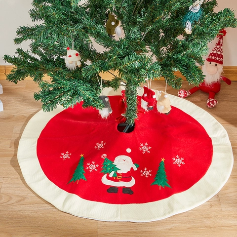 Gonna Per Albero Di Natale In Tessuto Ricamato Motivo Babbo Natale Albero Di Natale Fiocco Di Neve Per Decorazione Festa
