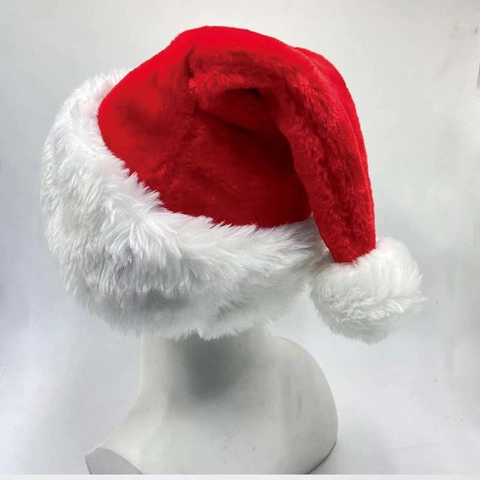 Rote Plüsch Weihnachtsmütze Verdickte Große Weihnachtsmann Mütze Langer Plüsch Festliche Party Dekoration Weihnachten Ornament Zubehör