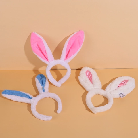 Cerchietto Con Orecchie di Coniglio in Peluche di Pasqua Morbido Cerchietto Per Capelli Per Feste Cosplay Donna Ragazza