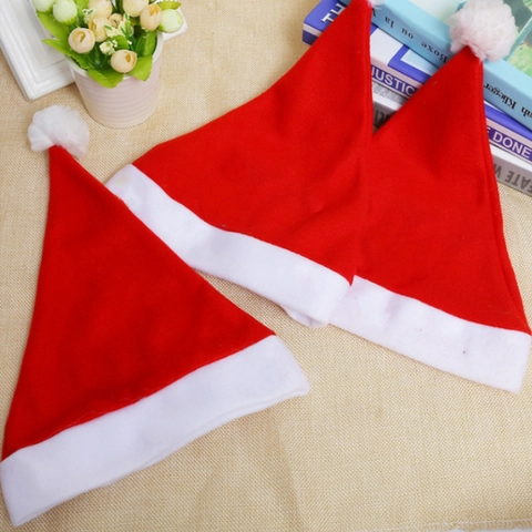 Klassische Rote Weihnachtsmütze Mit Weißem Plüschbesatz Gebürstete Polyester Weihnachtsmann Mütze Für Erwachsene Kinder Festliche Party Deko