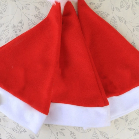 Klassische Rote Weihnachtsmütze Mit Weißem Plüschbesatz Gebürstete Polyester Weihnachtsmann Mütze Für Erwachsene Kinder Festliche Party Deko