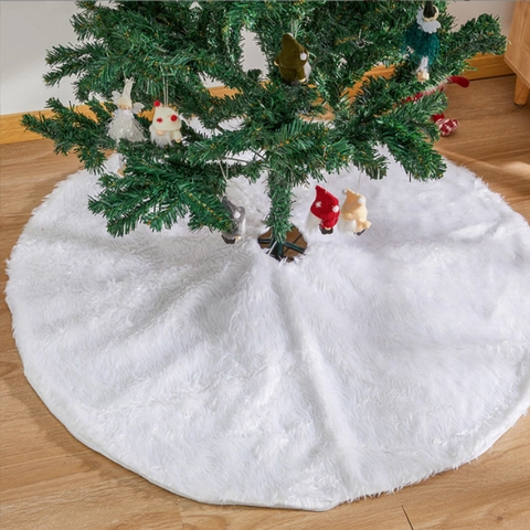 Lussuosa Gonna Per Albero Di Natale In Pelliccia Sintetica Bianca Tappetino Rotondo In Peluche Per Decorazione Casa Giardino