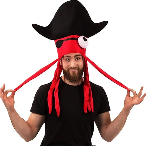 Divertente Cappello da Pirata Polpo Halloween Cosplay Accessori per Costumi Copricapo di Calamari per Festa Compleanno