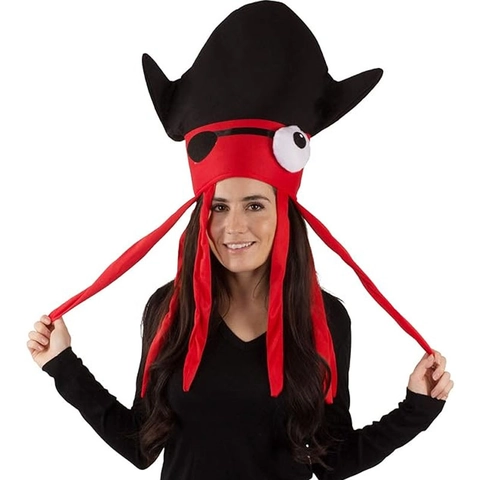 Divertente Cappello da Pirata Polpo Halloween Cosplay Accessori per Costumi Copricapo di Calamari per Festa Compleanno