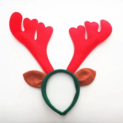Diadema de Astas de Reno de Navidad Lazo de Cuadros Buffalo para Decoración de Fiesta Mujer Niños Accesorios para Cabello