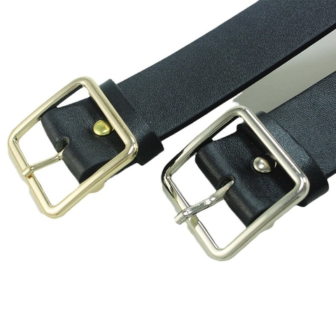 Cintura da Donna Minimalista Con Fibbia Quadrata in Pelle PU Casual Stile Coreano Tinta Unita Nera Con Fibbia ad Ardiglione in Lega Oro Argento