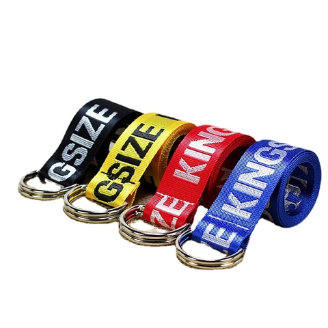 Cintura in Tela con Doppio Anello a D Unisex Casual con Lettere Stampate per Uomo Donna Studenti Streetwear Accessorio di Moda