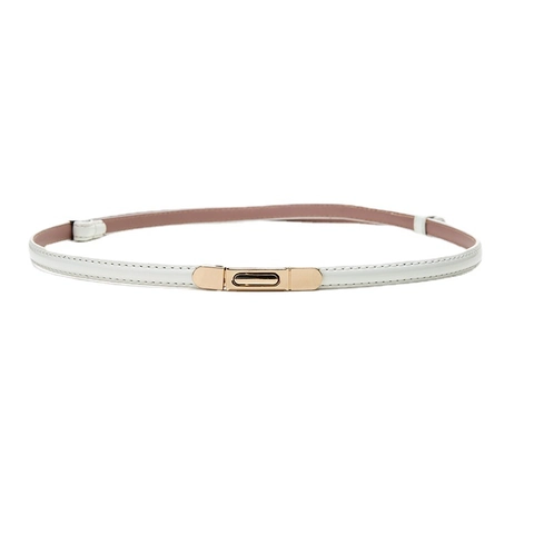Cintura da Donna alla Moda Sottile in Vernice Con Fibbia a Gancio in Lega Dorata Cintura Regolabile in Pelle PU per Abiti Accessori