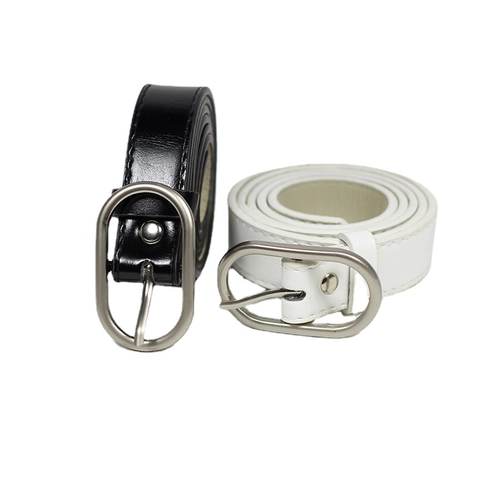 Cintura da Donna alla Moda in Pelle PU con Fibbia Ovale in Lega Cuciture Eleganti Tinta Unita Cinturino per Jeans Quotidiano