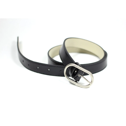 Cintura da Donna alla Moda in Pelle PU con Fibbia Ovale in Lega Cuciture Eleganti Tinta Unita Cinturino per Jeans Quotidiano