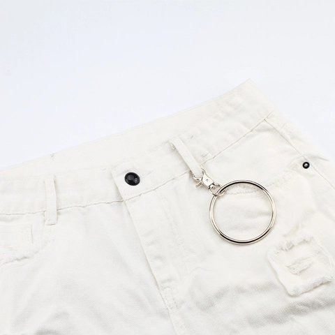Cadena de Pantalones de Metal de Doble Capa Hip Hop Punk Streetwear Cadena de Cintura Con Anillos Redondos para Hombre Mujer Joyería