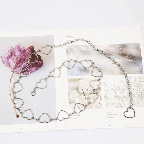 Fashion Women Metal Waist Chain Alloy Hollow Heart Leaf Circle Design Adjustable Body Chain Belt For Dress Jewelry Gift