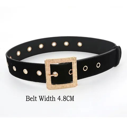 Damen Vintage Fashion Breiter Taillengürtel Für Kleider Mäntel Gewebe Wildleder Textur Retro Corsetriem Mit Goldener Quadratischer Schnalle