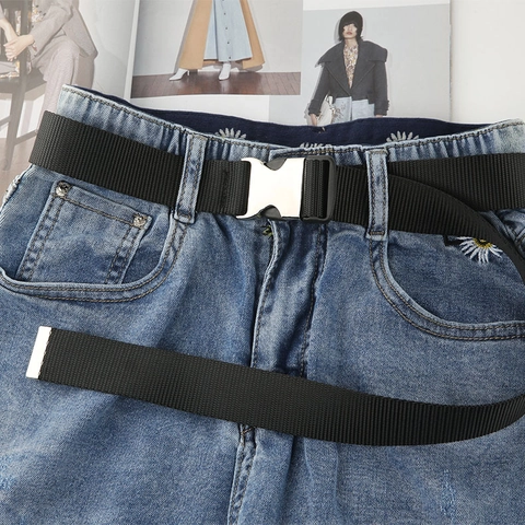 Cintura Tattica Unisex in Nylon Con Fibbia in Plastica Tinta Unita Casual Outdoor Workwear Cinturino Regolabile Accessorio