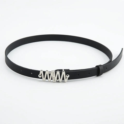 Cintura Sottile da Donna Minimalista con Fibbia a Pressione Ondulata Elegante Cinturino in Similpelle Regolabile Accessorio Decorativo per Vestiti Jeans