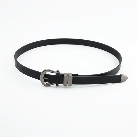 Cintura da Donna in Similpelle Retrò Con Fibbia ad Ardiglione in Lega Minimalista Casual Cinturino per Jeans Accessori Moda