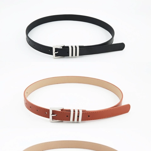Cinturón Minimalista de Cuero Sintético Vintage para Mujer Diseño de Nicho Hebilla de Pasador de Aleación Cinturilla Casual para Jeans Accesorios Diarios