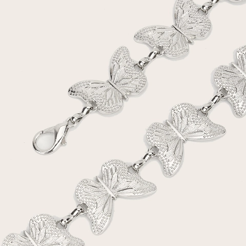 Cintura a Catena in Metallo con Farfalla Vintage da Donna Cintura a Maglie Regolabile per Abiti Accessori Moda Gioielli
