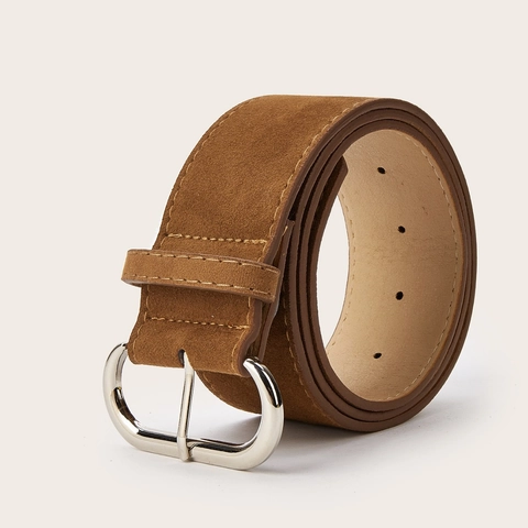 Damen Breiter Wildlederimitat Taillengürtel Y2K Retro Stil Dekoratives Accessoire Wespentaille Mit Metall D-Ringschnalle