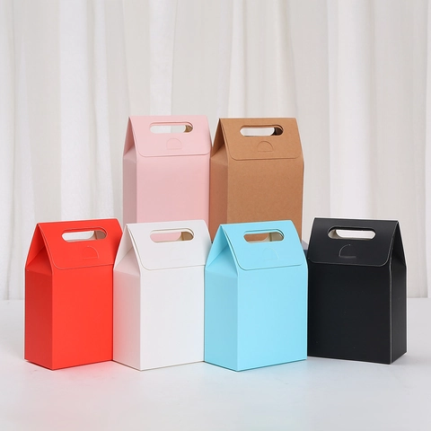 Minimalistische Einfarbige Flip Top Papier Geschenkbox Tragbare Handheld Süßigkeiten Souvenir Verpackung Box Für Hochzeit Party