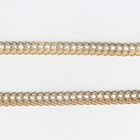 Elegante Gouden Legering Tailleketting Voor Dames Strass Ingelegd Dubbellaagse Lichaamsketting Decoratieve Riem Mode Feest Sieraden