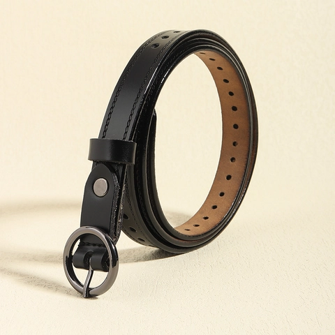 Vintage Genuine Leather Belt For Women Top Layer Cowhide Hollow Design Heart Round Alloy Pin Buckle Fashion Waist Strap
