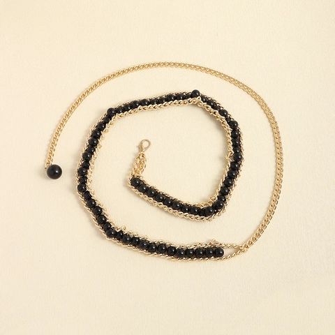 Elegante Dames Goud Legering Ketting Riem Met Kunstparels Verstelbare Tailleketting Voor Jurken Feest Mode Sieraden Accessoires
