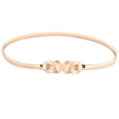 Cintura a Catena da Donna in Metallo Elastico Design a Nodo Infinito Oro Argento Galvanizzato Cintura a Molla per Abiti Estivi