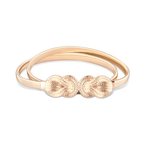 Cintura a Catena da Donna in Metallo Elastico Design a Nodo Infinito Oro Argento Galvanizzato Cintura a Molla per Abiti Estivi