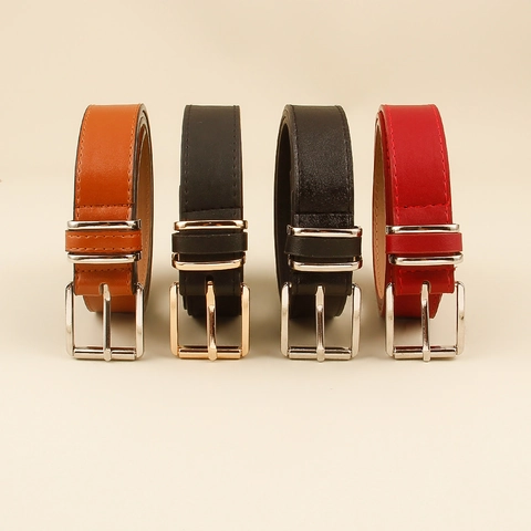 Women Fashion Simple PU Leather Belt Vintage Versatile Alloy Pin Buckle Waist Strap For Jeans Dress Student Casual Accessory