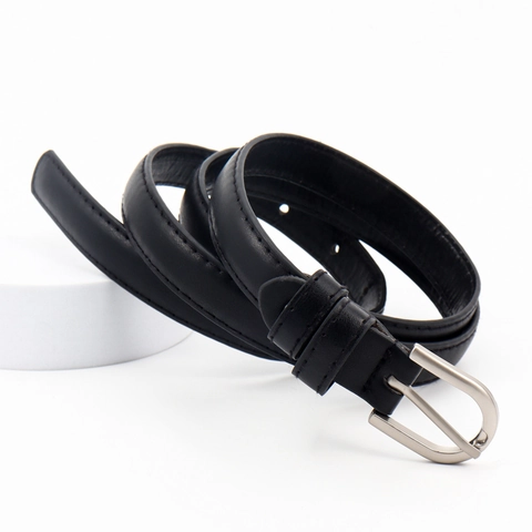 Women Fashion Thin Faux Leather Waist Belt With Alloy Pin Buckle Simple Adjustable Strap For Dresses Sweaters Accessory