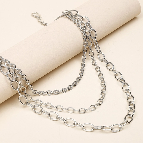 Unisex Vintage Sonnenblume 3-Lagig Metall Hose Kette Silber Punk Hip Hop Mehrlagig Jeans Kette Taillenkette Für Damen Herren Schmuck