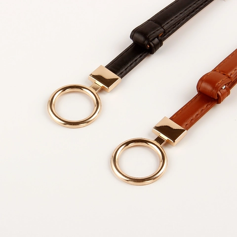 Damen Dünner Taillengürtel Verstellbarer PU Leder Skinny Gürtel Minimalistisch Dekorativer Gürtel Mit Metallschließe Für Kleider