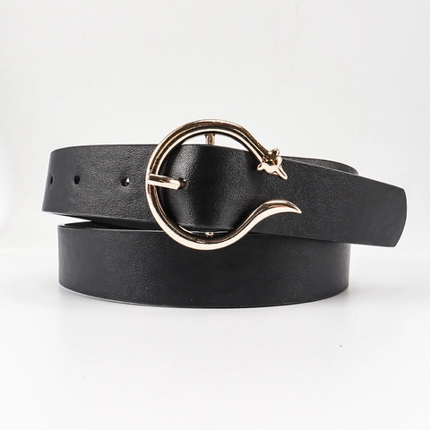 Cintura da Donna in Similpelle Con Fibbia a Volpe Cintura Decorativa per Jeans Casual Semplice Accessori Moda Pendolare