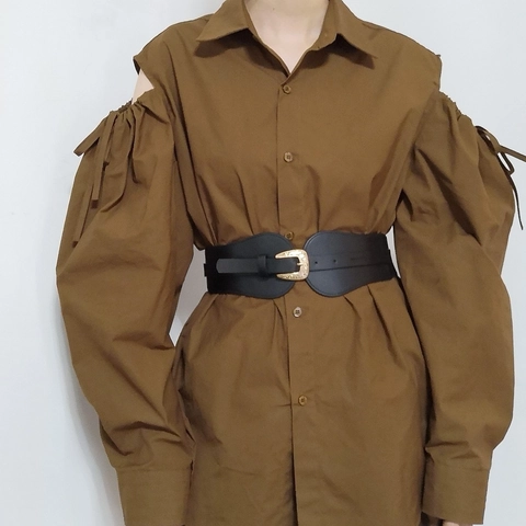 Damen Vintage Breite Korsettgürtel Elastisches Taillenband Retro Geschnitzte Legierung Schnalle Böhmische Taillengürtel