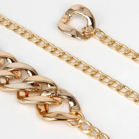 Women Fashion Acrylic Chunky Chain Waist Belt Gold Silver Electroplated Link Waist Chain For Dress Versatile Body Jewelry