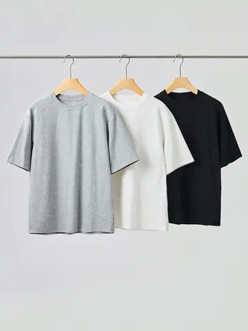 Men's Casual Cotton Blend T-Shirt Round Neck Loose Fit Summer Cooling Breathable Short Sleeve Top Basic Solid Color Tee