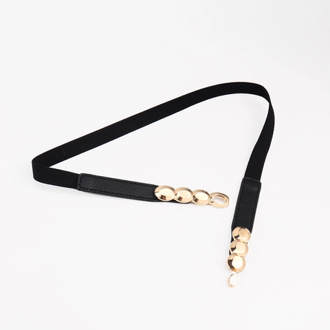 Damen Elastischer Korsettgürtel Mit Goldener Metallschnalle PU Leder Eleganter Minimalistischer Stretch Taillenbund Für Kleid Alltag